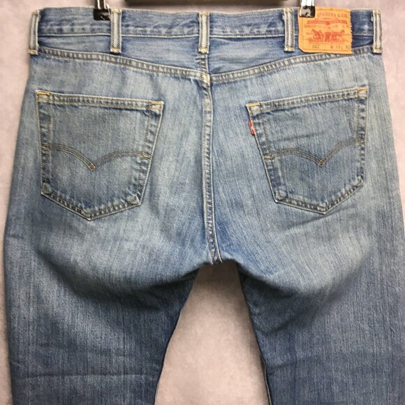 Lot of 2 Levis Mens 501 Jeans Blue size 38x32 Original Fit Denim Wear and Fading - Picture 10 of 12